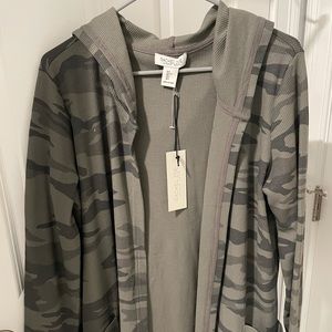 Rachel Zoe Camo waffle cardigan